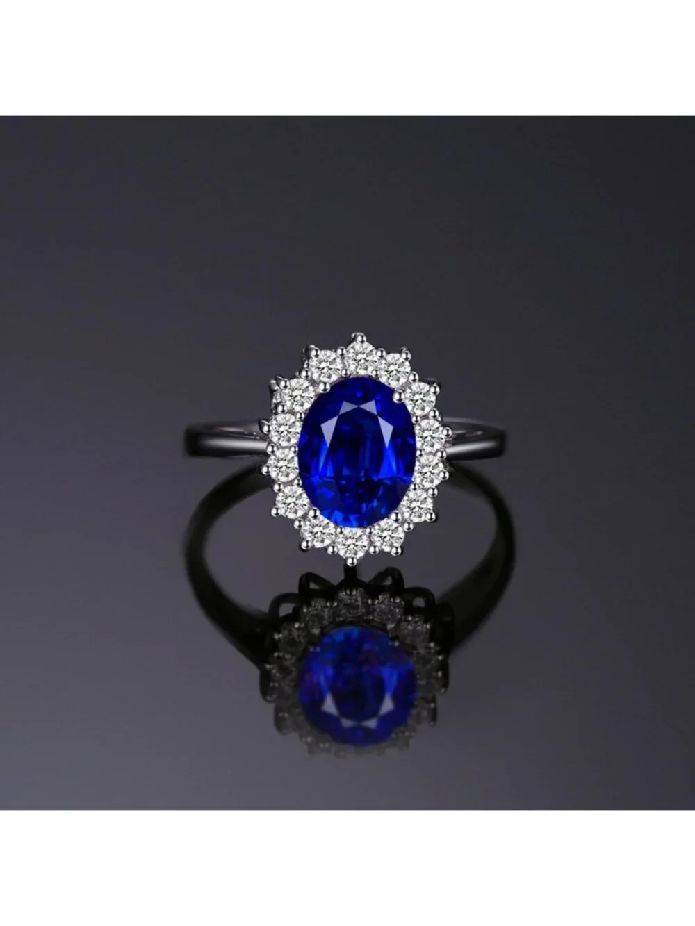 Elegant Sapphire Halo Engagement Ring | Birthstone Promise Ring for Women, 14K